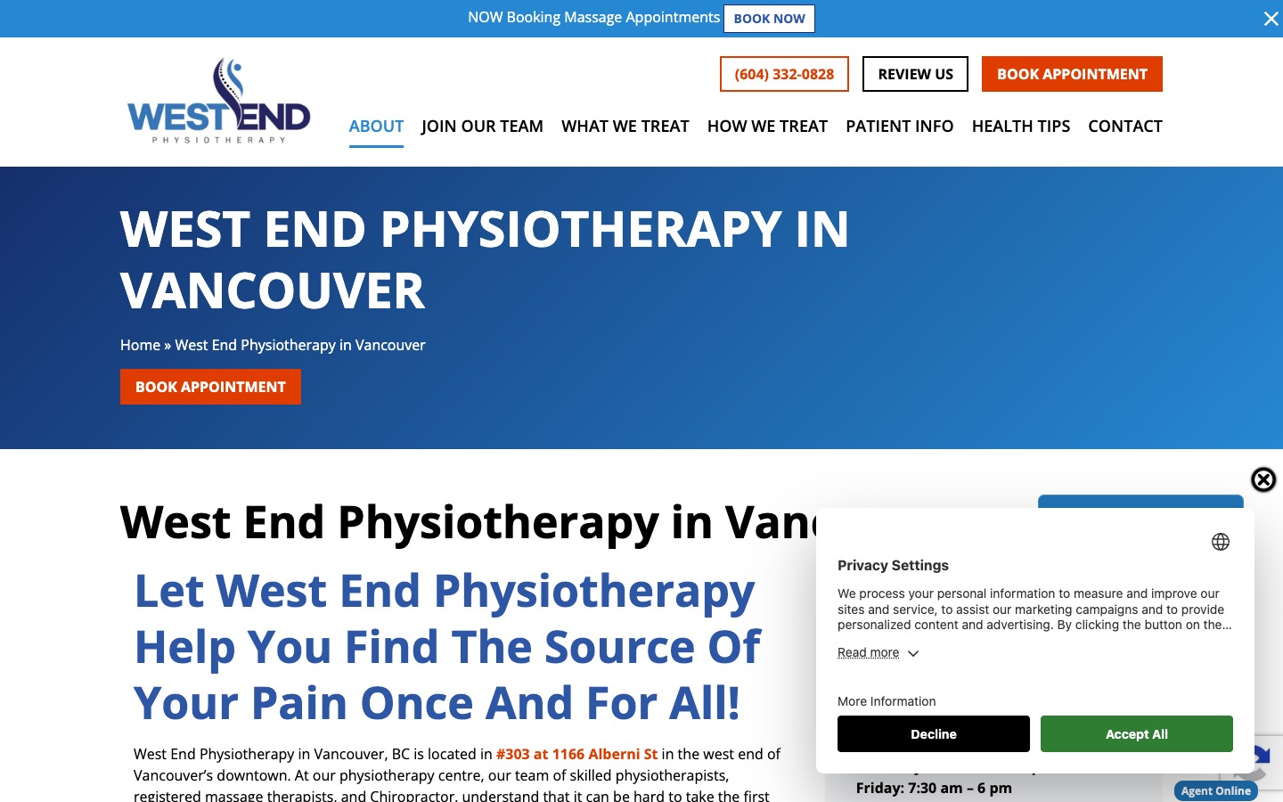 The current homepage